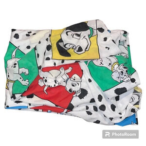 Vintage Disney 101 Dalmatians Colorful Twin Size FITTED Bed Sheet VTG